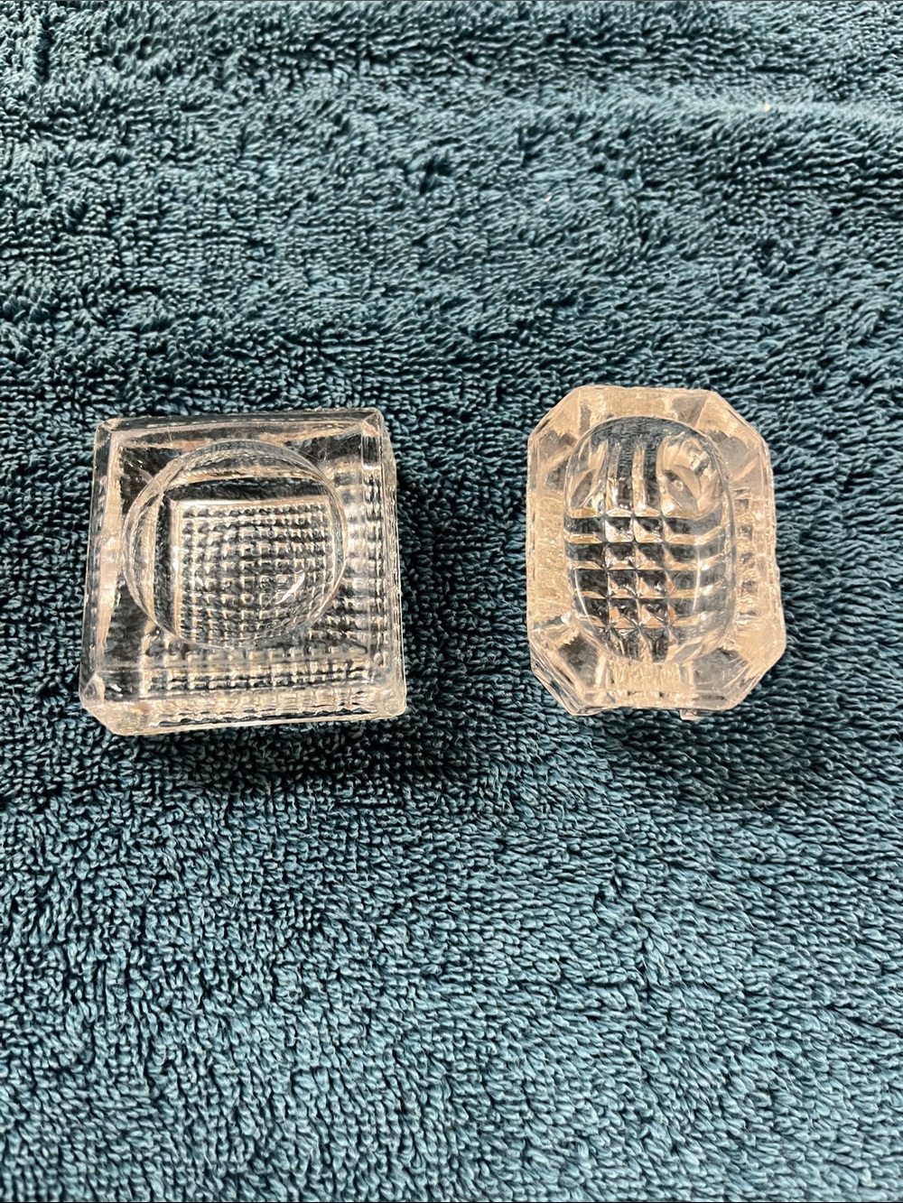 Vintage pressed glass open saltcellars.